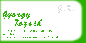 gyorgy kozsik business card